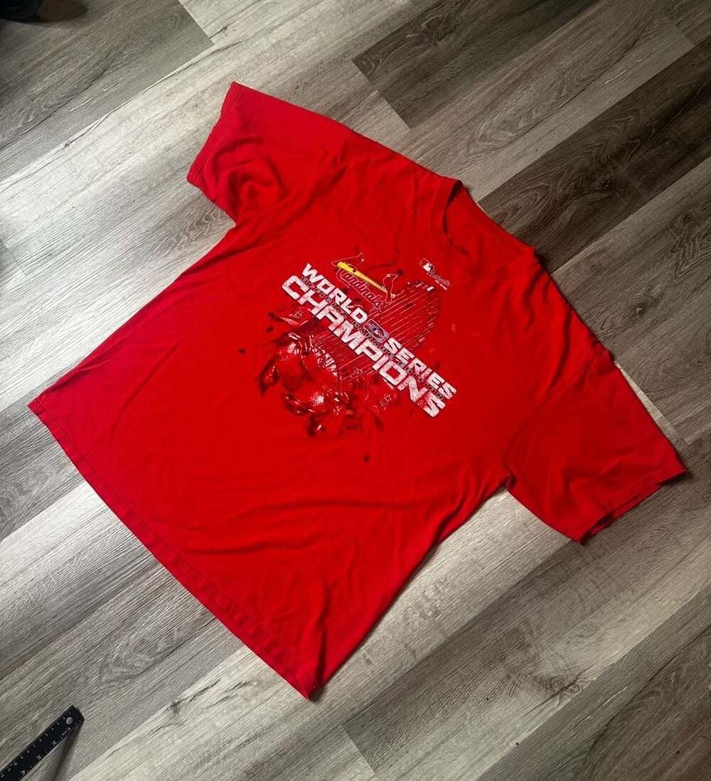 Vintage 2006 St. Louis Cardinals World Series Champions T-Shirt Red 2XL MLB Base